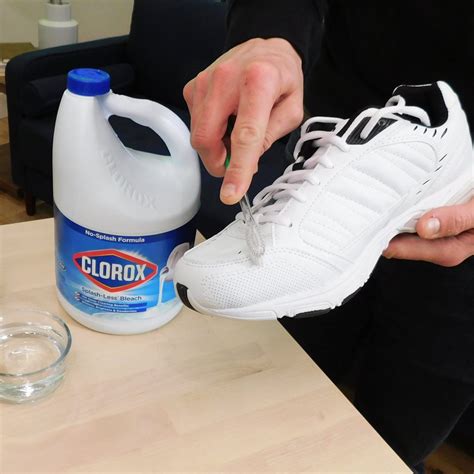 washing white shoes with bleach